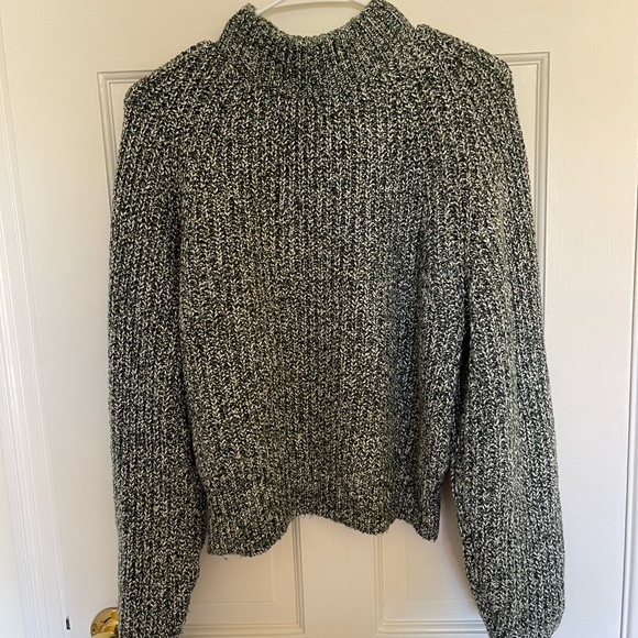 Green marbled mock neck sweater - Picture 2 of 3